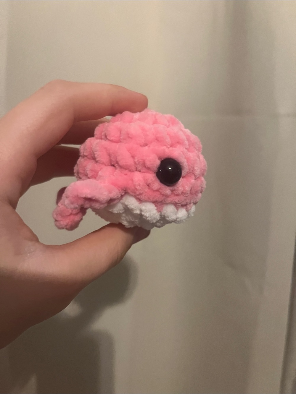 Plush Pink & White Fish Toy for Pets